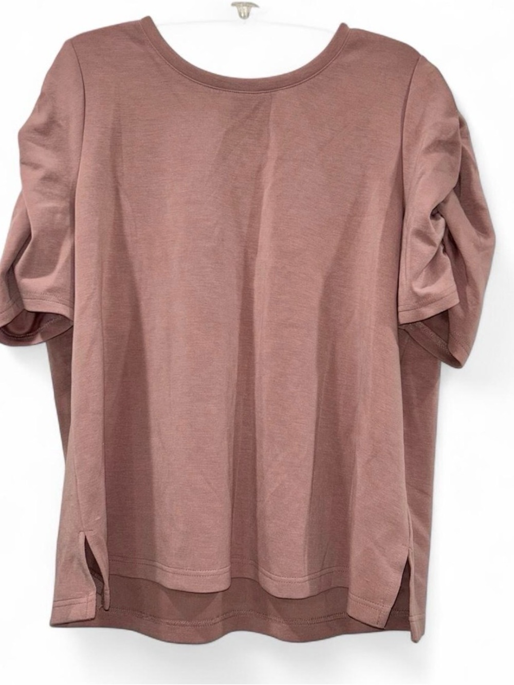 Cable & Gauge Short-Sleeve Top in Dusty Rose Women’s 2X